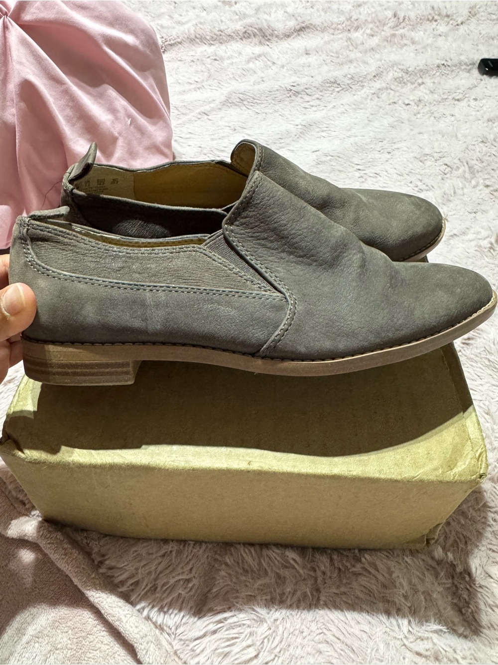 Classic Slip-On Womens Dress Shoes in Gray